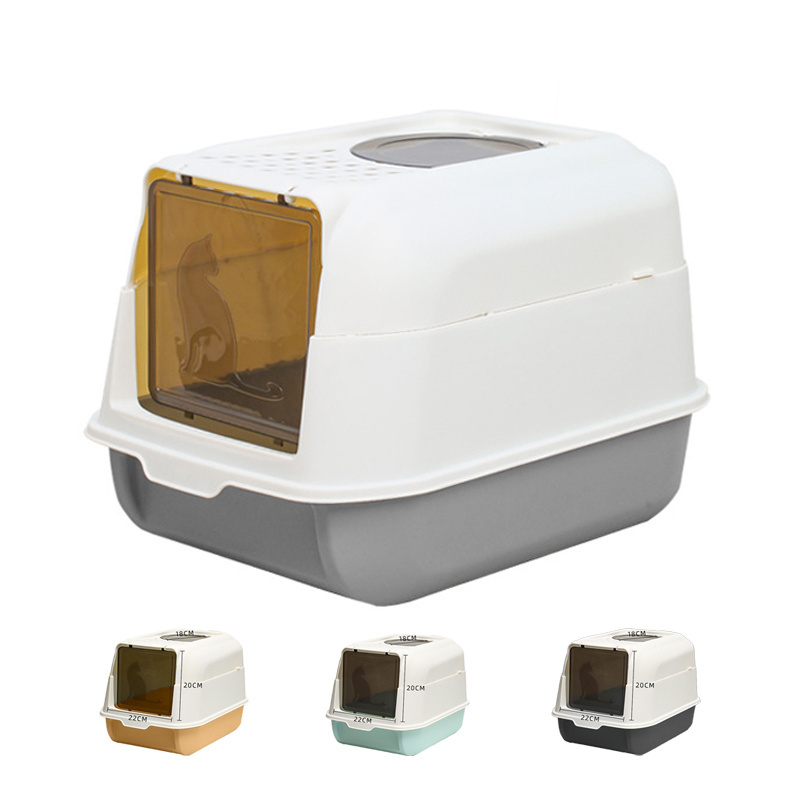 Wholesale Katzenklo High Sided Kitten Cat Toilet UV Pretty Fully Enclosed Foldable Cat Litter Box Big With Cat Litter Scoop