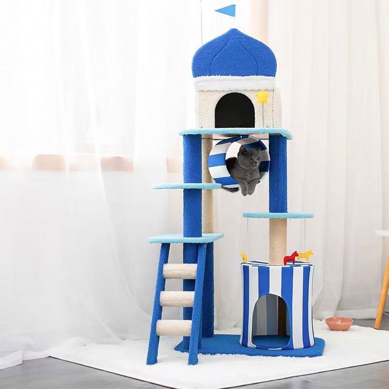 High Quality Floor to Ceiling Cat Tower Tree Large Sisal Big Climbing House Pet Scratcher Post Wood Cat Toy