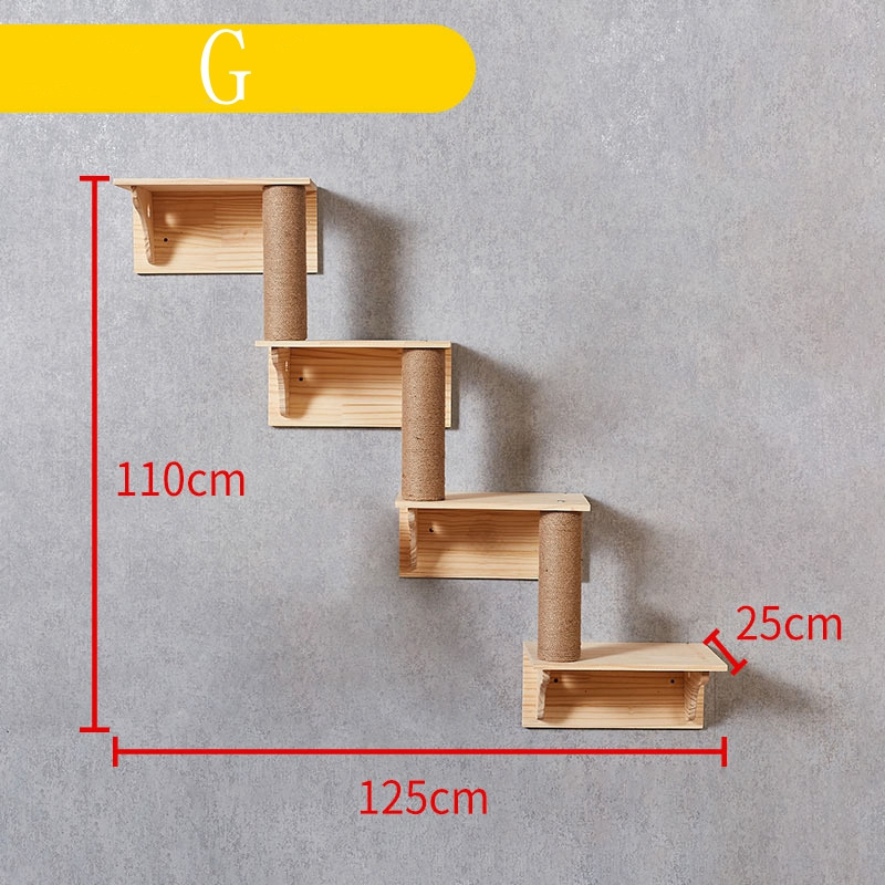 Relipet RLA042 Sisal Grab Post Cats Drill Hole Solid Wood Cat Wall Mounted House Cat Climbing Frame