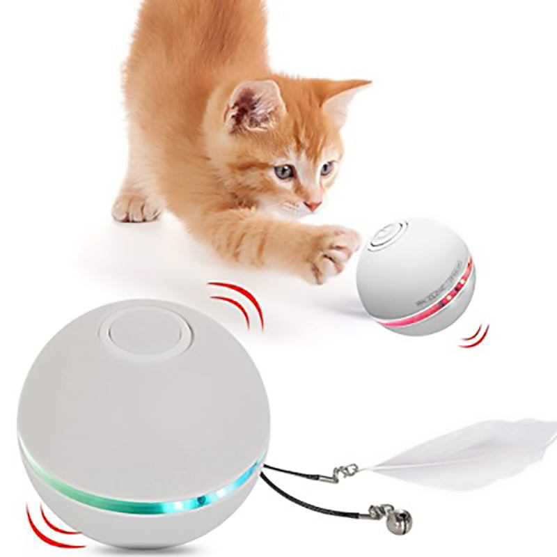 Cat Toys Balls Automatic Self Rotating Rolling Ball with LED Light Interactive Smart Cats Toy Pet Exercise Chaser Toy for Indoor