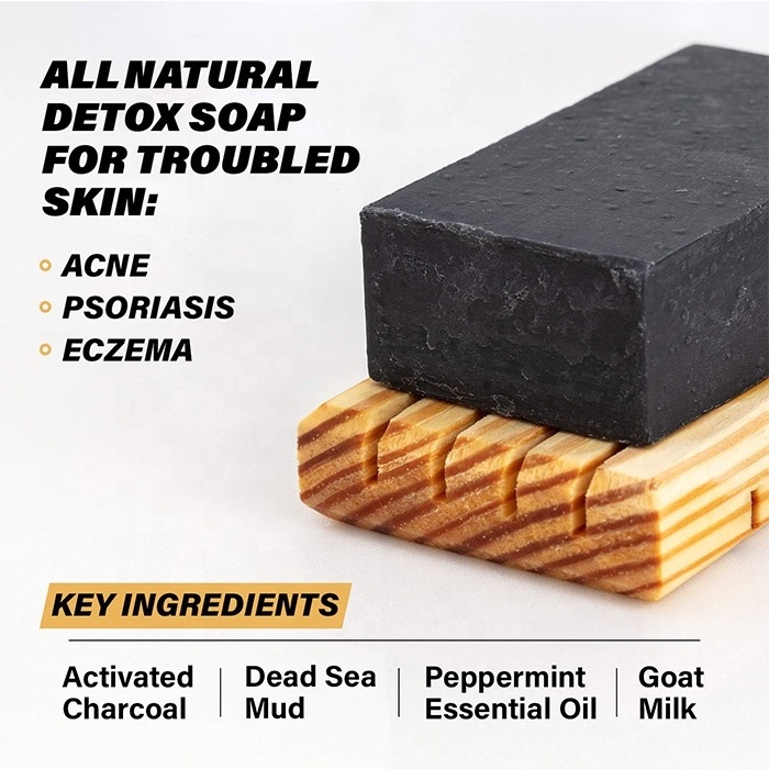 OEM All Natural  Dead Sea Mud & Charcoal Face Soap, Acne Soap and Body Whitening Soap