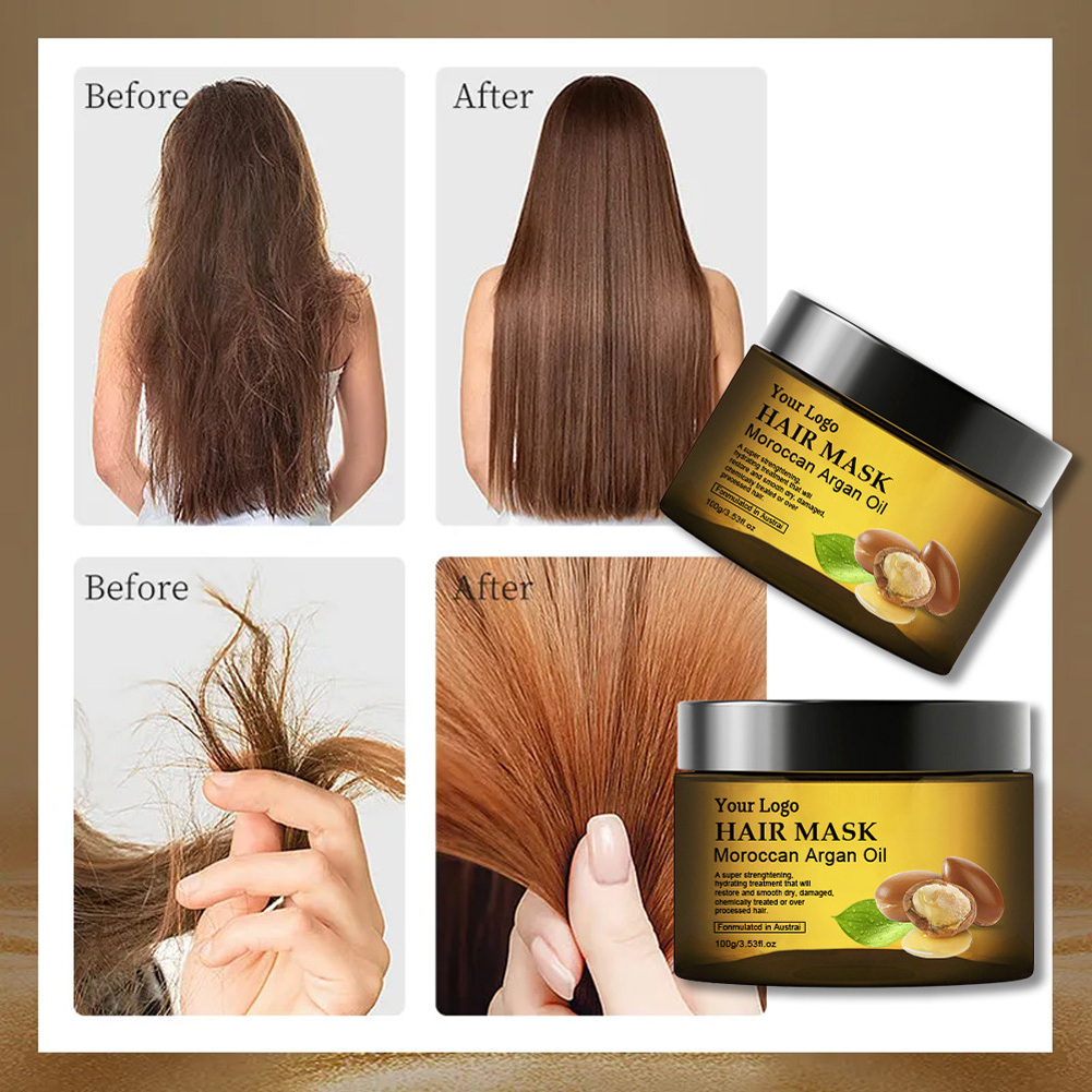 Private Label hair mask manufacturer Professional Moroccan Argan oil collagen keratin treatment hair mask