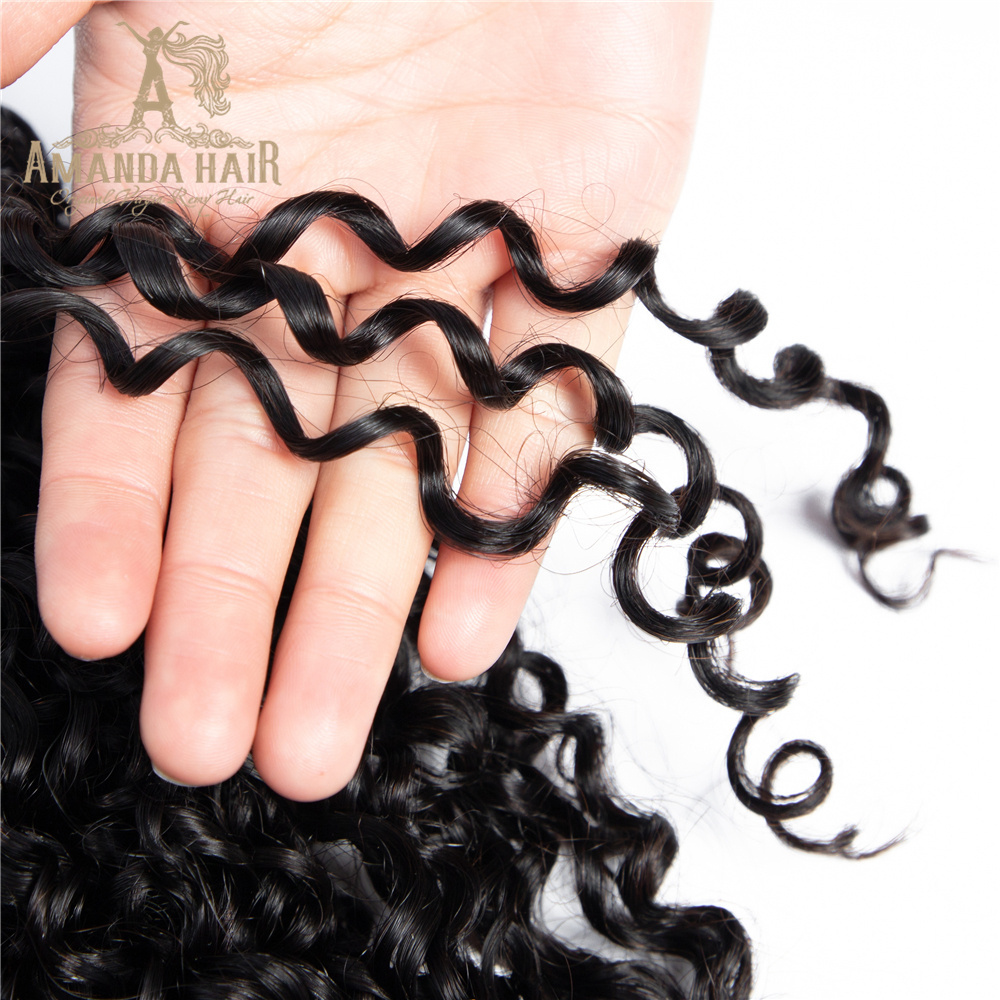 Amanda Hair 10A 11A 12A Grade Virgin Brazilian Cuticle Aligned Pixie Curl Double Drawn Hair Extensions