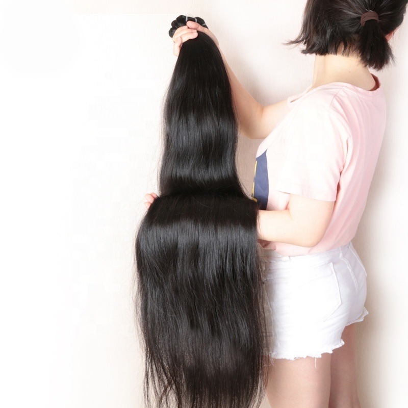 32 34 36 38 40 Inch Raw Indian Straight Hair Weave , Peruvian 100%  Human Hair Extensions, Bundles Xuchang Long Natural Hair