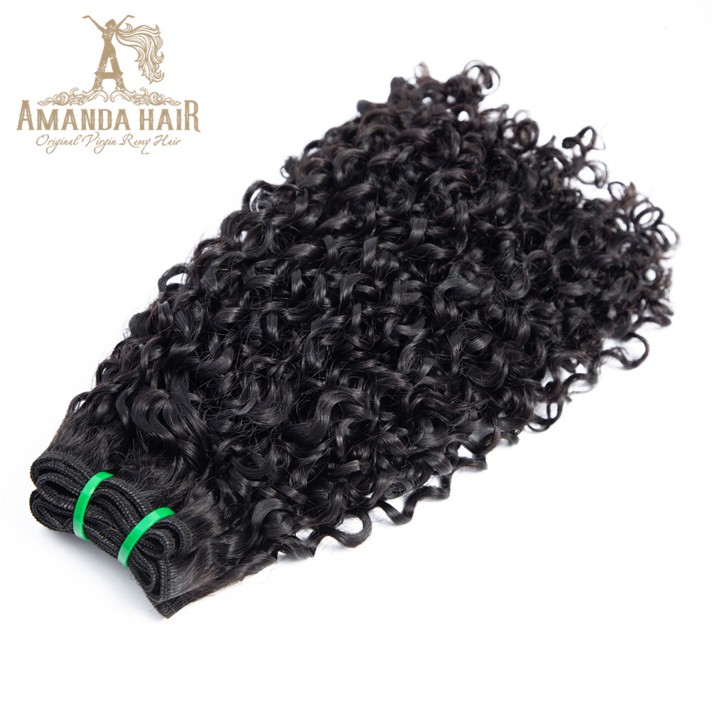 Amanda Hair 10A 11A 12A Grade Virgin Brazilian Cuticle Aligned Pixie Curl Double Drawn Hair Extensions