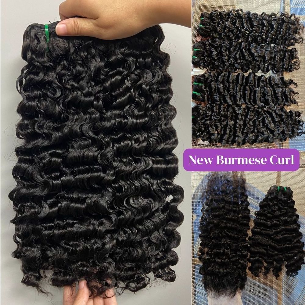 Burmese Raw Hair Vendors,Burmese Curly Hair Extension for Black Women,Burmese Raw Mink Virgin Double Drawn Human Hair Bundles