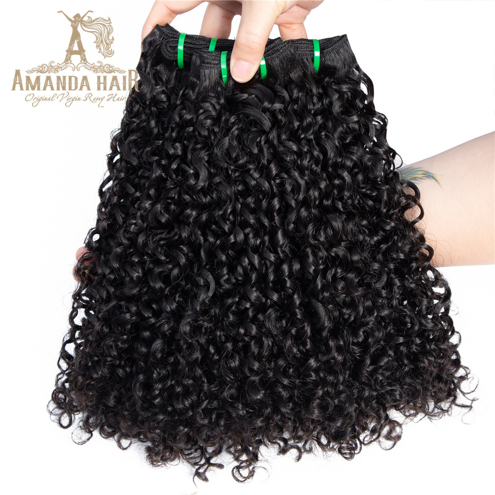 Amanda Hair 10A 11A 12A Grade Virgin Brazilian Cuticle Aligned Pixie Curl Double Drawn Hair Extensions