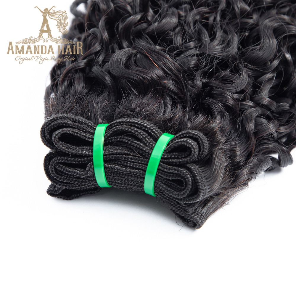 Amanda Hair 10A 11A 12A Grade Virgin Brazilian Cuticle Aligned Pixie Curl Double Drawn Hair Extensions