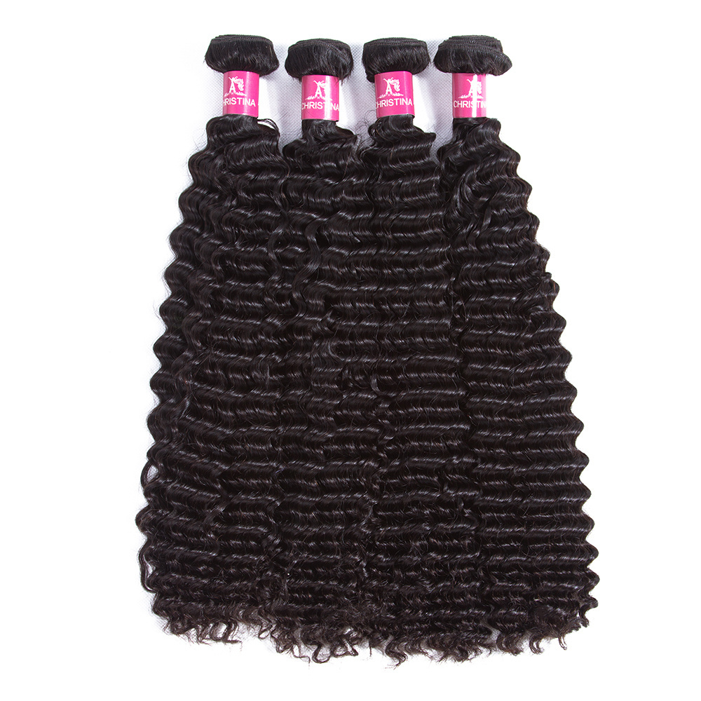 30 32 34 36 Inch High Quality Raw Virgin Peruvian Kinky Curly Human Hair Weaves with Lace Frontal Closure