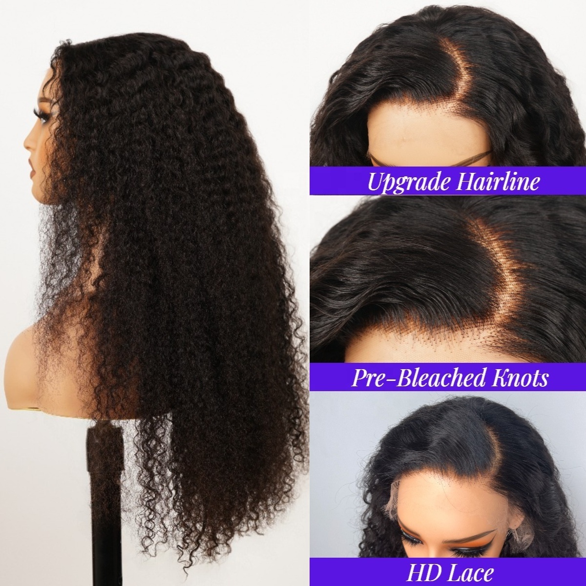 Vietnamese Raw Hair Burmese Curl Lace Front Wigs Human Hair,Best Reviewed HD Transparent Lace Frontal Wigs For Black Women