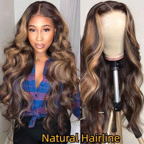 Raw Hair Vietnam Lace Front Wigs Human Hair Pre Plucked Wholesale Money Piece Highlight Undetectable HD Lace Piano Color Wig