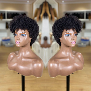 Wholesale Machine Made Cheap Human Hair Brazilian Curly Wigs Short Bob Natural Afro Kinky Curl 8 Inch Wig For Black Women