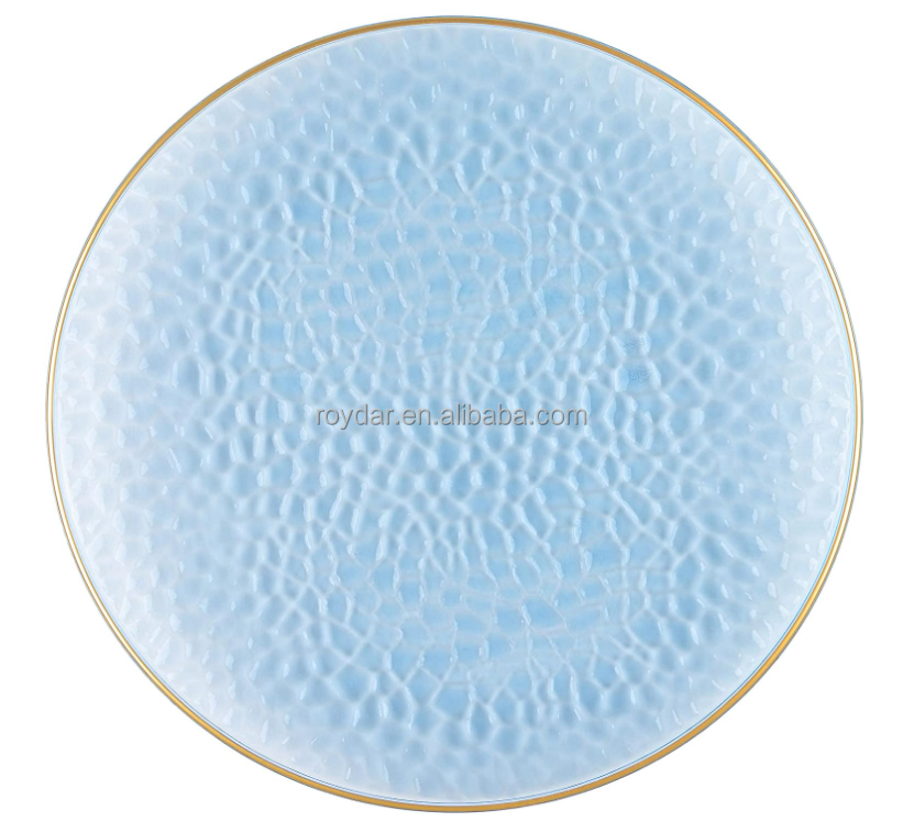 Hammered plastic plates disposable plastic plates elegant clear gold rim plastic party dishes