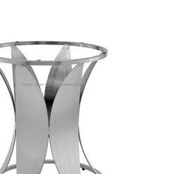 Hot selling modern round shape glass top stainless steel base silver metal base dining table