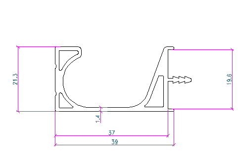 2022 New Product Brushed Black Aluminum Furniture Concealed Kitchen Cabinet Finger Edge Pull Handles