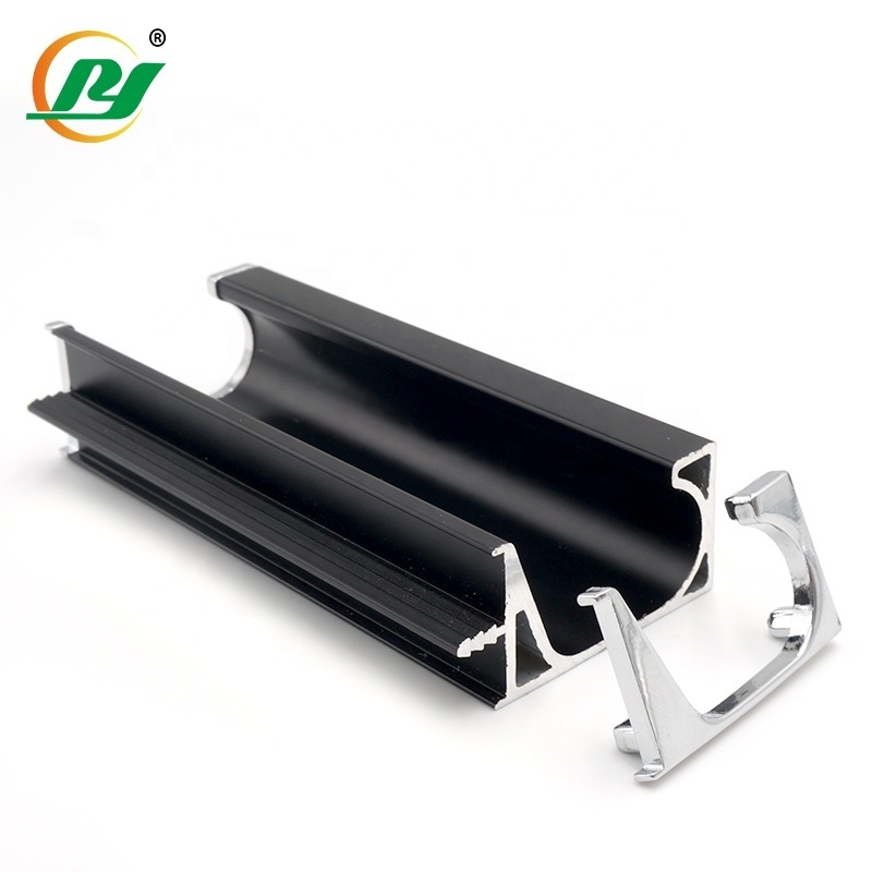 2022 New Product Brushed Black Aluminum Furniture Concealed Kitchen Cabinet Finger Edge Pull Handles