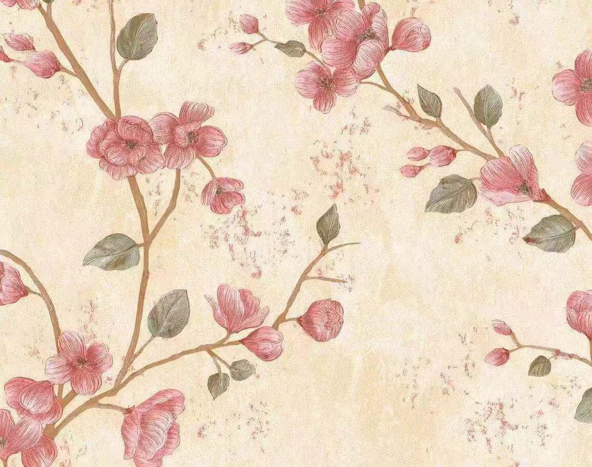 flower style durable self-adhesive pvc wallpaper for interior decor