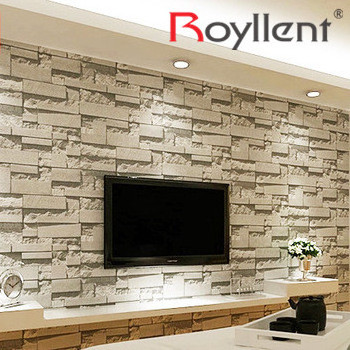 Modern Stone Wallpaper Roll Tan Multi 3D Brick Realist Paper Room Wall Decoration Wallpaper 20.8