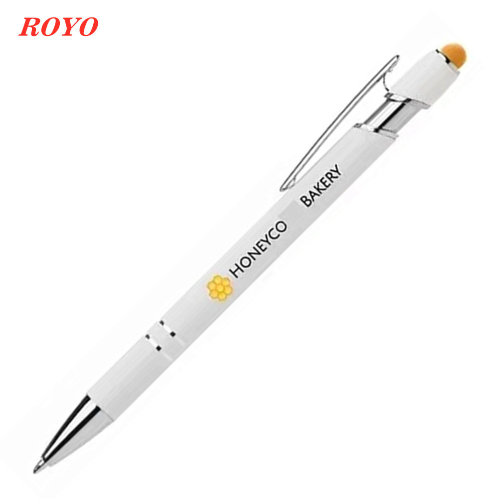 Fashion 2-in-1 Custom Colors Advertising Ballpoint Pen Stylus 1.0mm Writing Width Promotional Screen Capacitor Logo Made Metal