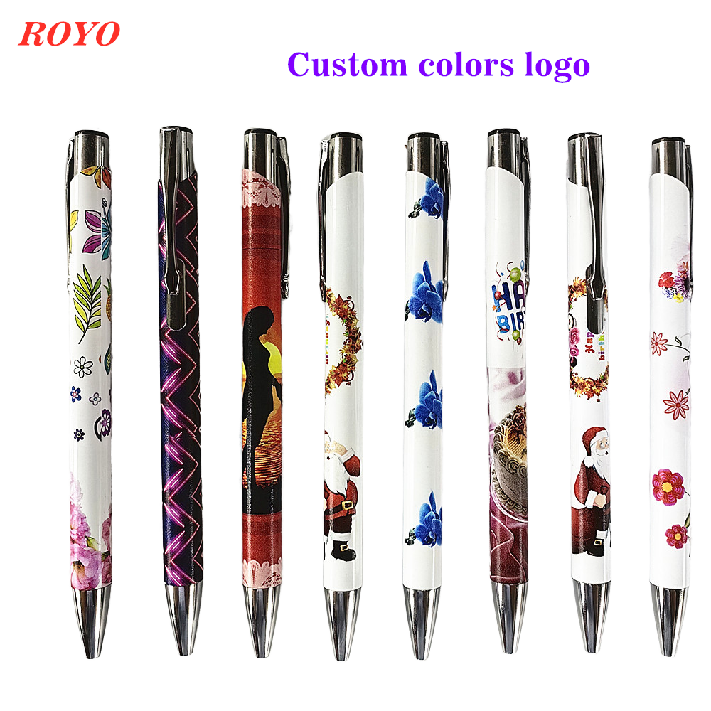 Factory Production Beautiful Multicolor Advertising Promotional Gift Push Metal Ballpoint Pen BallPen With Custom Logo