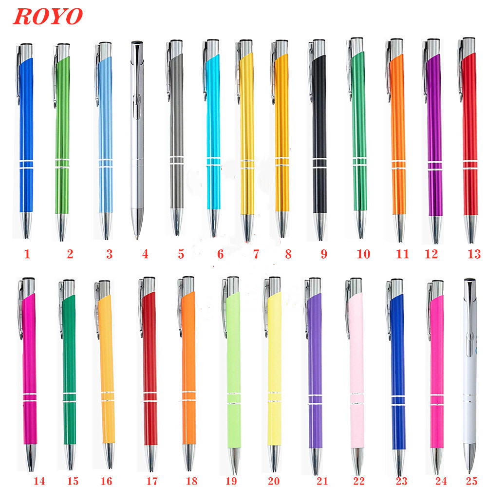 Factory Production Beautiful Multicolor Advertising Promotional Gift Push Metal Ballpoint Pen BallPen With Custom Logo