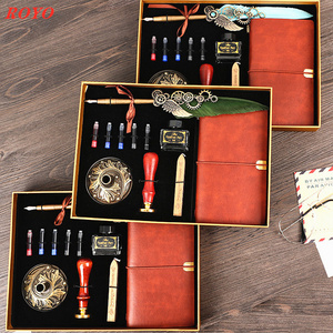 2020 High Quality Fountain Pens Custom Logo With Ink Fountain Many Colours Feather Pen Business Gift Set