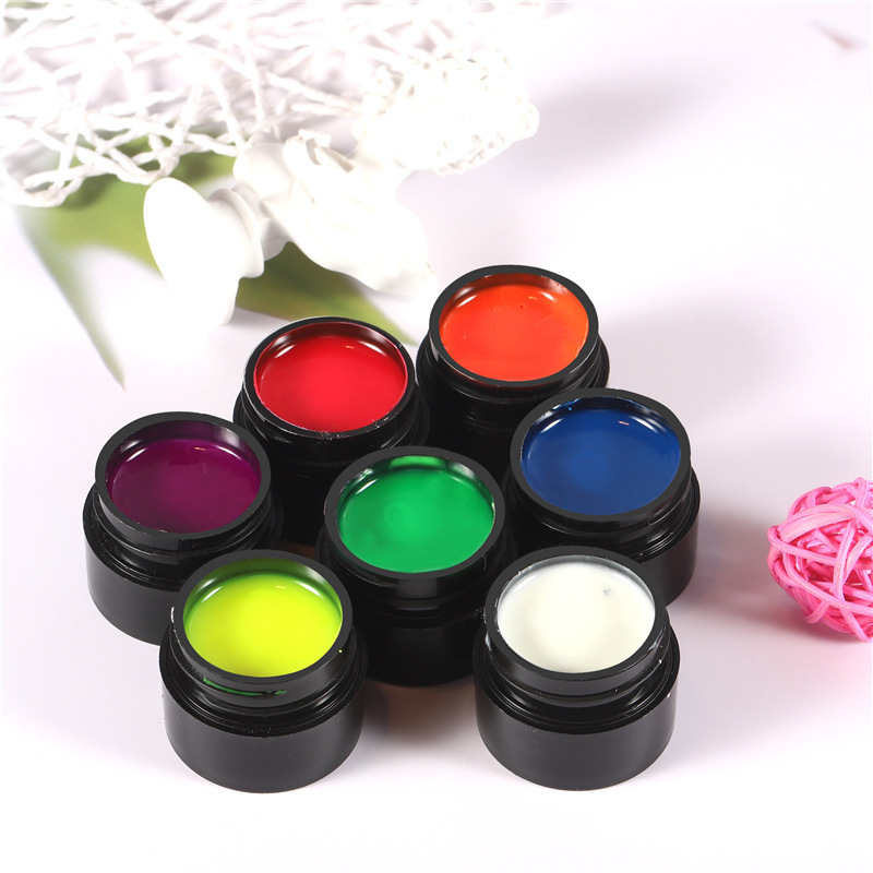 New 7Colors Nail Art Luminous Drawing Gel Line Uv Gel Nail Fairy Polish Glue  Elastic Painting Spider UV Nail Gel Polish Set