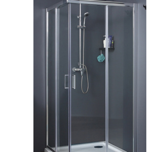 10cm Adjustment Commercial Premium Corner Entry Easy Sliding Shower Door 6mm Tempered Glass Shower Room