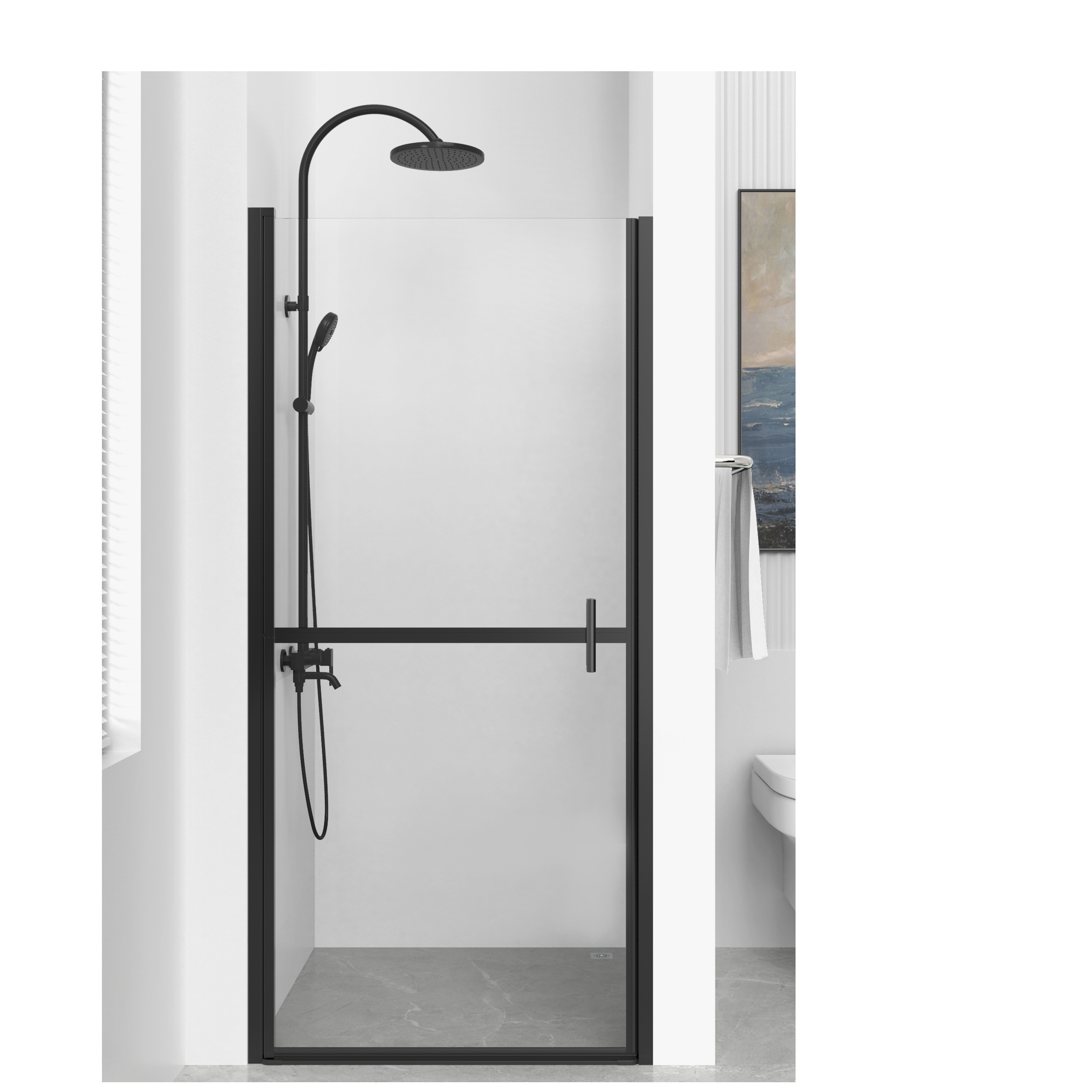 New Fashion Simple Bathroom Shower Enclosure Tempered Glass Cabin  Folding Shower Doors