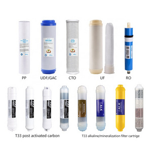 Household Water Purifier Inline Rear T33 Activated Carbon Block PP Sediment UF UDF GAC CTO UF T33 Water Filter Cartridge