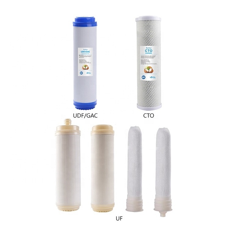 Household Water Purifier Inline Rear T33 Activated Carbon Block PP Sediment UF UDF GAC CTO UF T33 Water Filter Cartridge