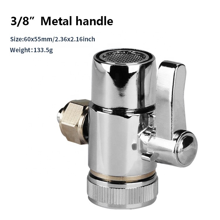 Polished Chrome Kitchen Sink 1/4 3/8 5/16 inch Tubing Replacement Faucet Water Filter Diverter Valve