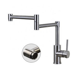 High Quality Modern Luxury Two Handles Stretchable Foldable Wall Mounted Pot Filler Faucet Tap