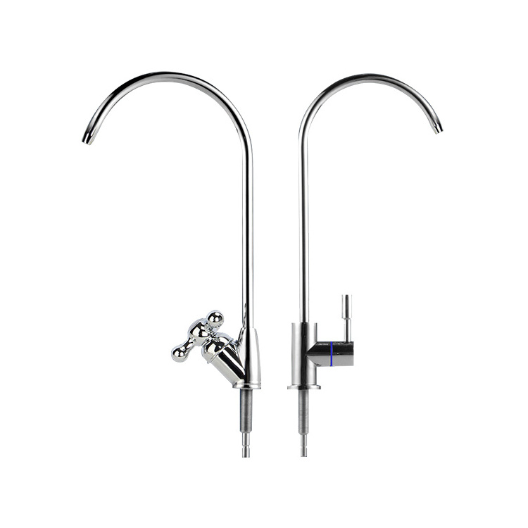 American USA type Stainless Steel 304 Brushed Bend Faucet For Household Kitchen Sink RO Water Purifier Faucet Tap