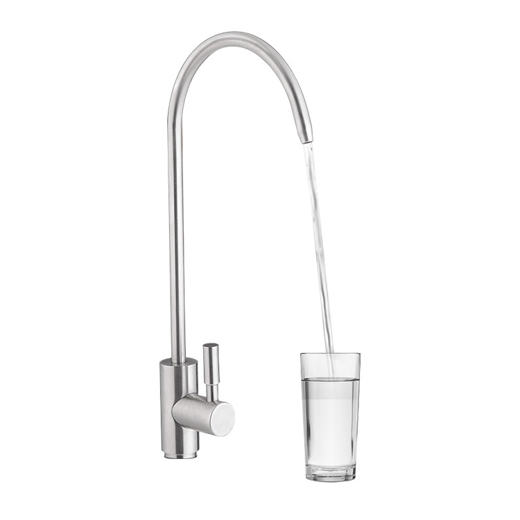 American USA type Stainless Steel 304 Brushed Bend Faucet For Household Kitchen Sink RO Water Purifier Faucet Tap