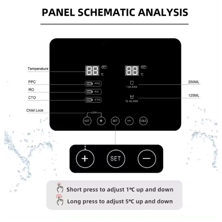 Home Use Tankless Tabletop Countertop Hot Cold water Filter Water Purifier UF Water Dispenser