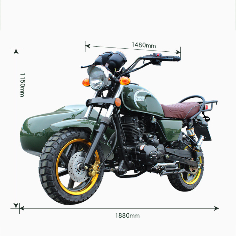 Roywell air cooled 4 stroke gasoline motorcycle sidecar tricycle for sale