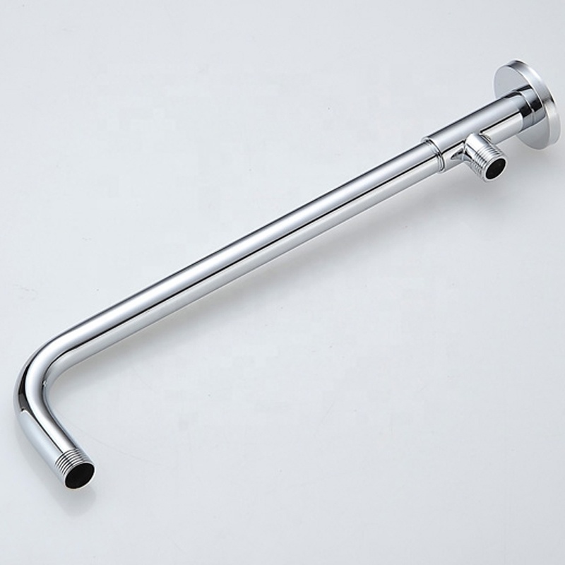 Chrome Wall Mounted Shower Arm Bathroom G1/2 Shower Head Fixed Pipe Shower Head Holder Bracket Bar