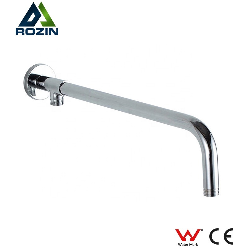 Chrome Wall Mounted Shower Arm Bathroom G1/2 Shower Head Fixed Pipe Shower Head Holder Bracket Bar