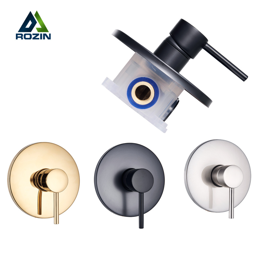 Rozin Bathroom Hot Cold Bath Mixer Valve Wall Mounted Brass Shower Control Mixer Valve 1 Ways Pre-box Shower Mixers 4-Colors