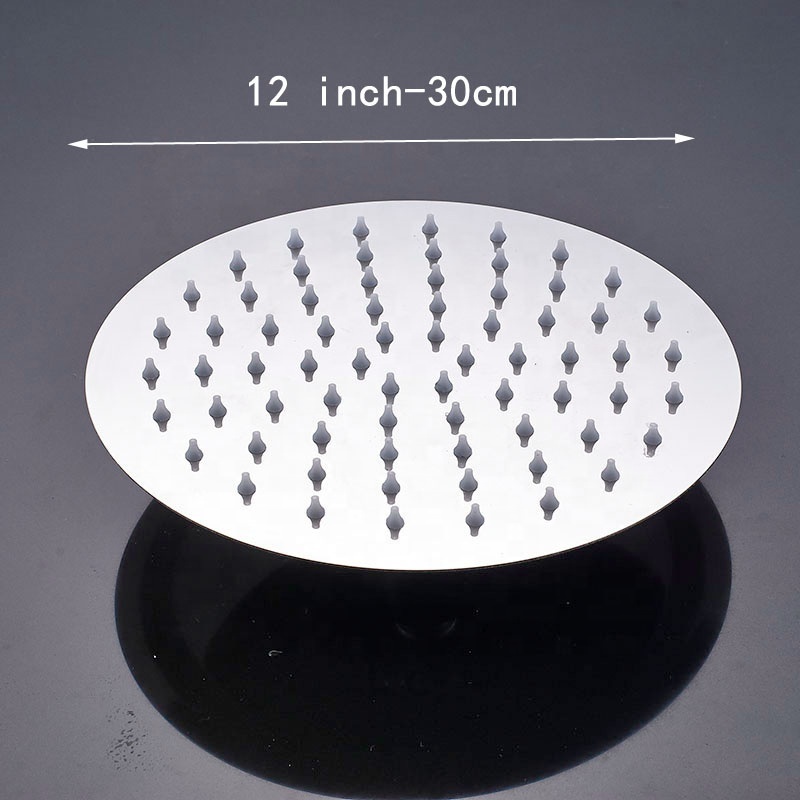 Rozin Healthy Wholesale Round Square Stainless Steel Ultra-Thin Rainfall Shower Head 8/10/12 Inch