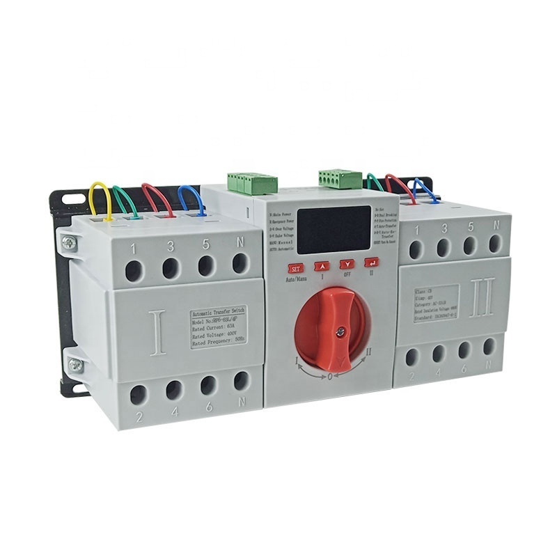 RP6-63L 4P 63A 220V Control Voltage Single Phase  Automatic Changeover Transfer Switch 3 Phase