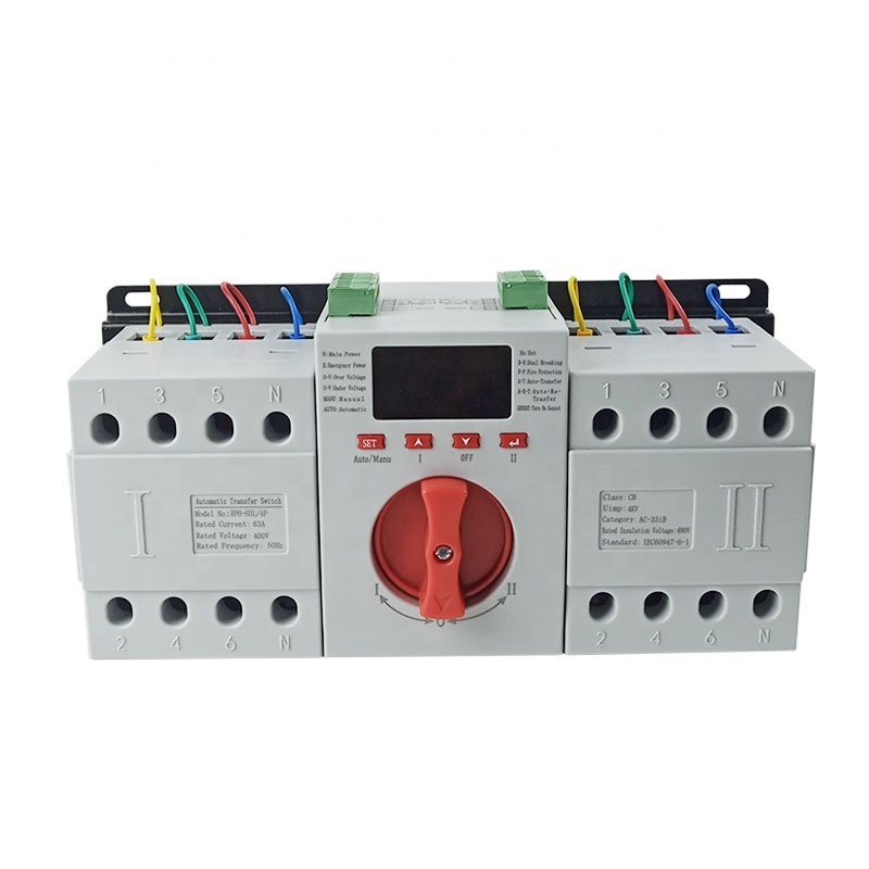 RP6-63L 4P 63A 220V Control Voltage Single Phase  Automatic Changeover Transfer Switch 3 Phase