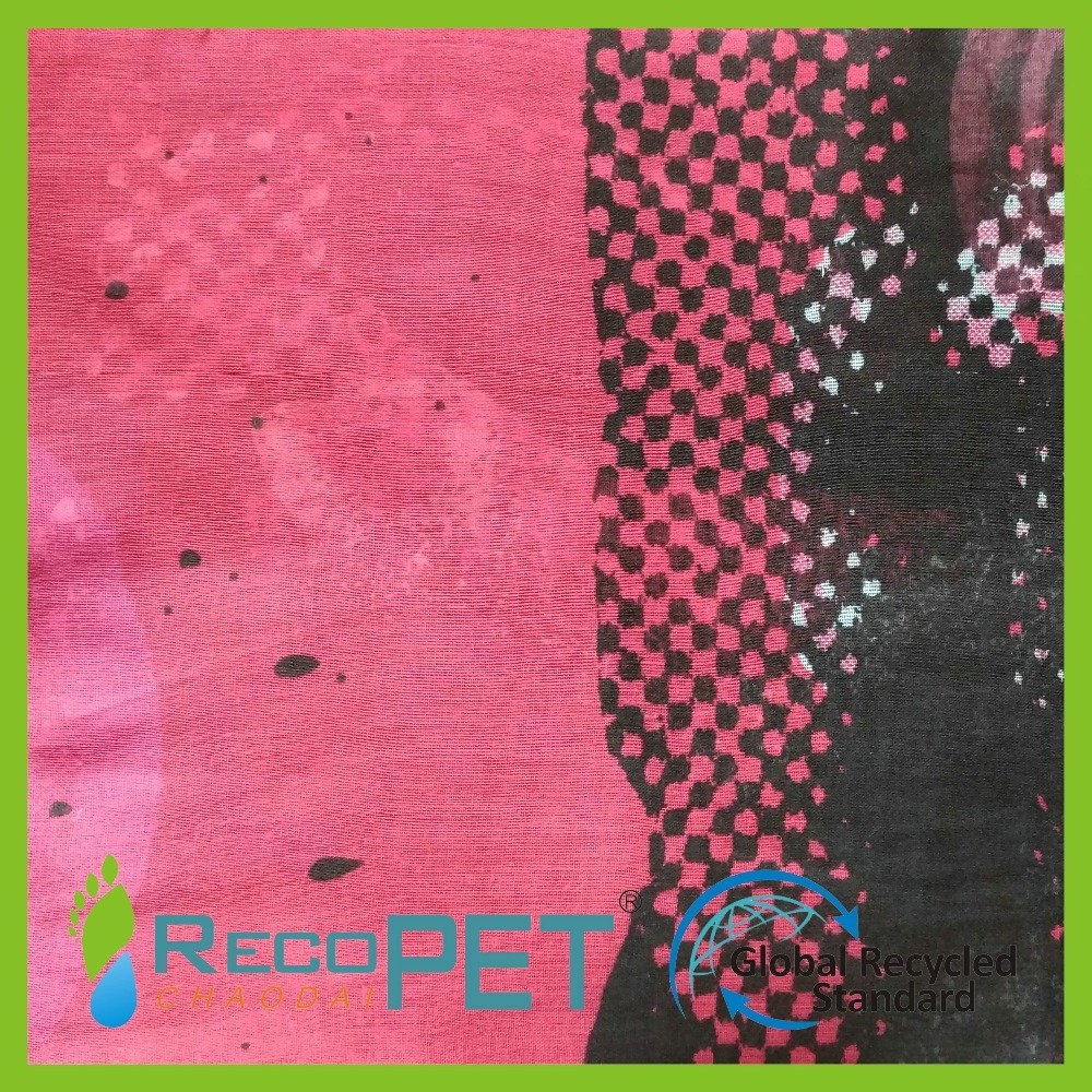 Digital printed recycled polyester rpet canvas fabric for scarves