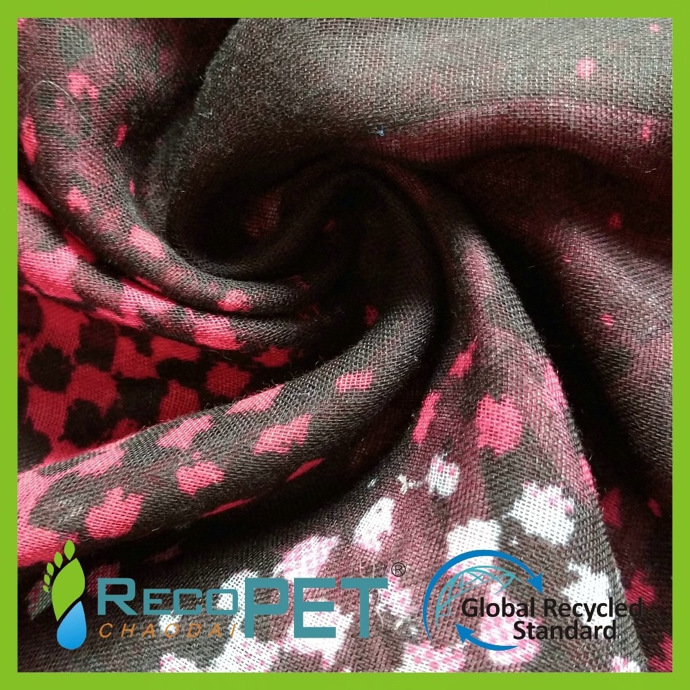 Digital printed recycled polyester rpet canvas fabric for scarves