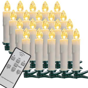 Christmas Tree Candle Light candle Tapered Flameless Led Candle  Operate By Remote  Control 20 pcs