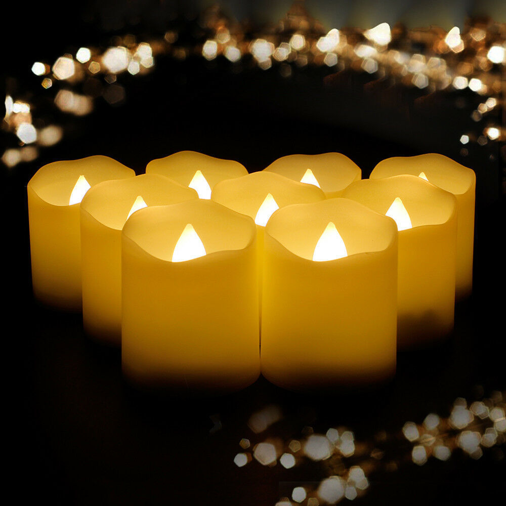 9 Pack Realistic and Bright Flickering Bulb Timer Flameless LED Tea Light for Home Decoration