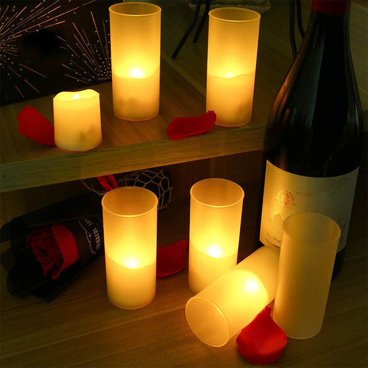 Flameless Candles with Rechargeable Base Led Candle Flickering Tea Lights with Timer