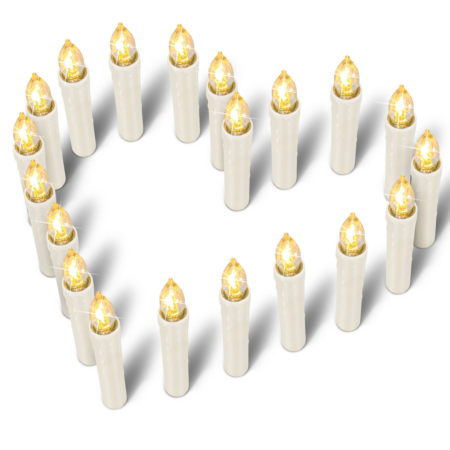 LED Mini Christmas Candles with Drop Set of 10 with Accessory + Remote Control Wireless Christmas