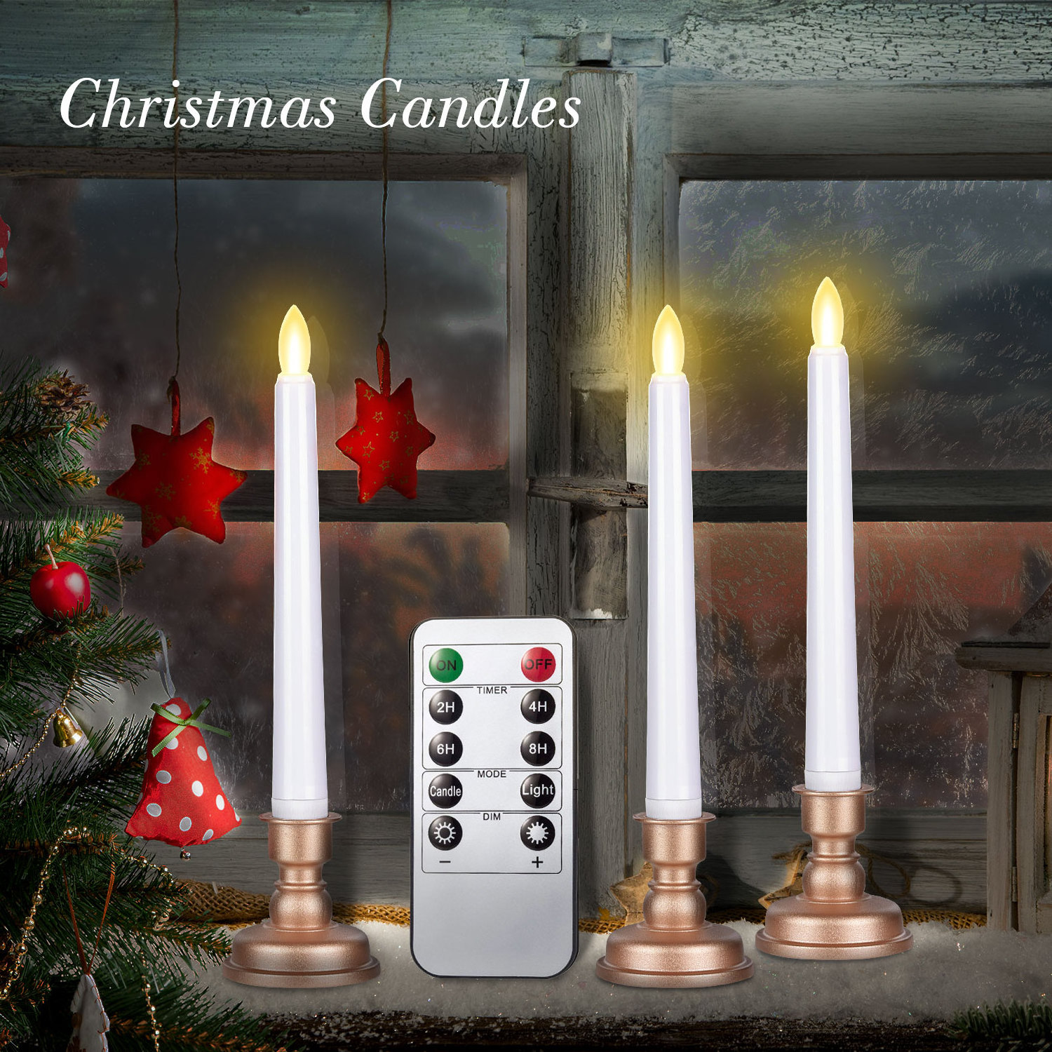 Window Candles with Remote Timers Battery Operated Flickering Flameless Led Electric Candle Lights For Decorations